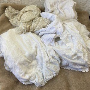 White Lace eyelet mixed lot fabric great for crafts upcycle recycle projects